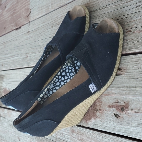 Toms Women Wedge Sandals Open Toe sz 10 - Picture 2 of 13